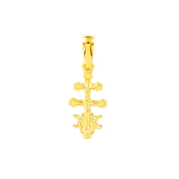 Croce religiosa pendente Caravaca 15x7 mm Oro Giallo 18K Brillante