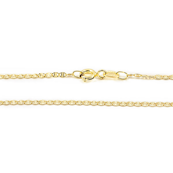 Catena Collana Brillante Oro Giallo 18K spessore 1.5 mm