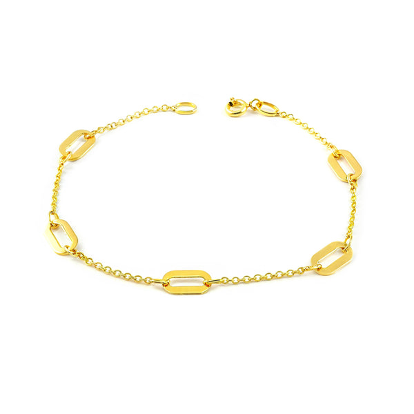 Bracciale Donna Oro Giallo 9K Ovale Brillante 18 cm