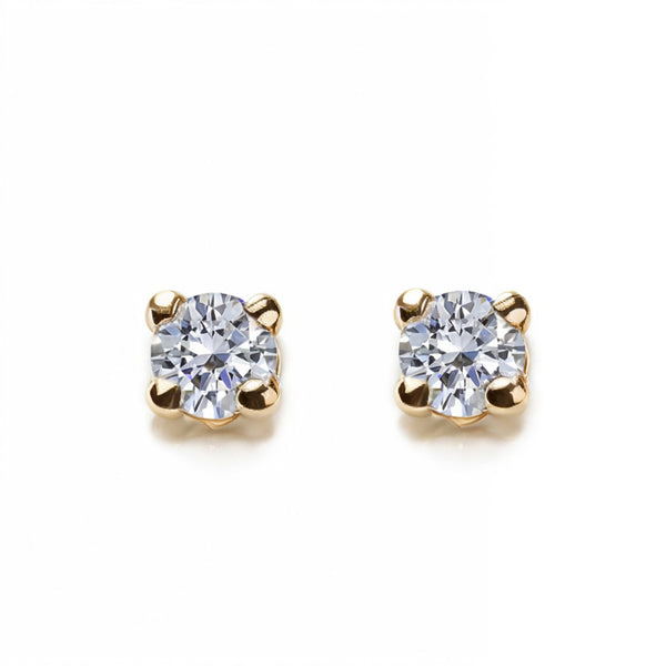Orecchini bambini Zircone 2 mm Oro Giallo 18K