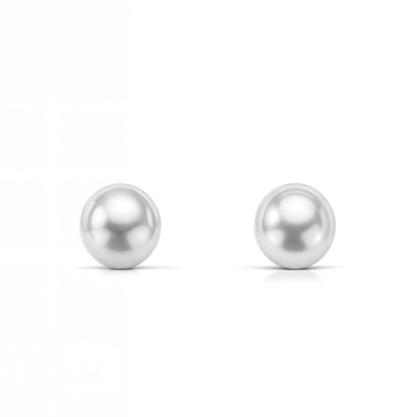 Pendientes Bebe-Niña Oro Amarillo 18K Perla Redonda 5 mm Brillo