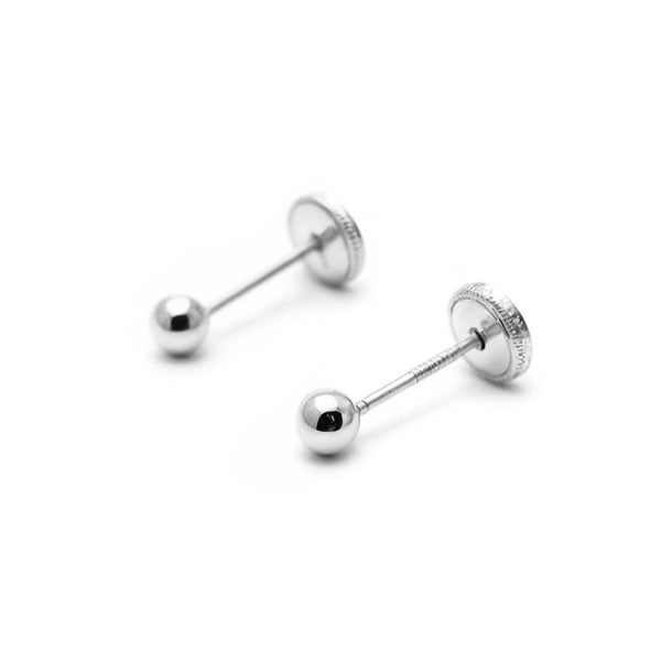 Orecchini Sfera 3 mm Oro Bianco 9K