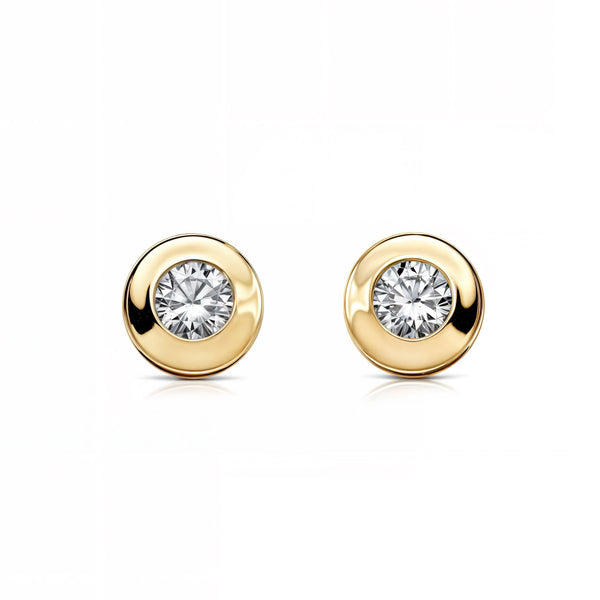 Orecchini ragazza donna Galleria Zircone 4 mm Oro Giallo 18K
