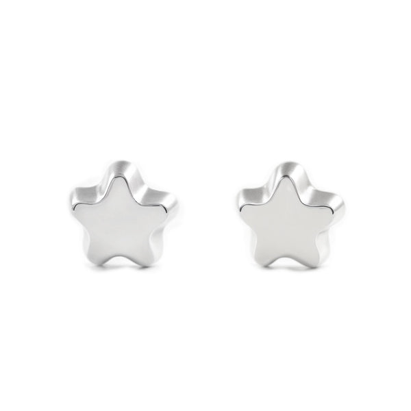 Orecchini bambini ragazza Stella Oro Bianco 9K