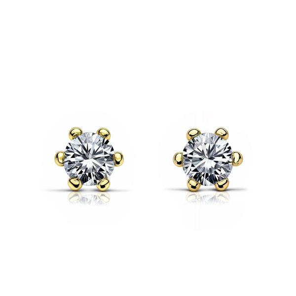 Orecchini bambini ragazza Zircone 3 mm Oro Giallo 18K