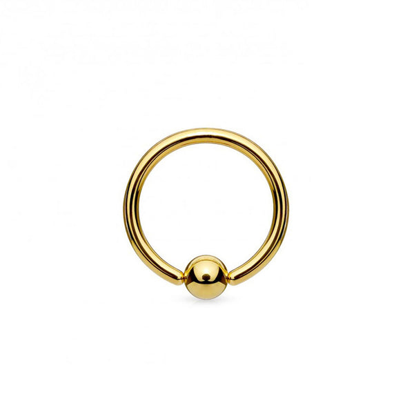 9K Gelbgold Piercing Barbell Kugel 4 mm Glanz