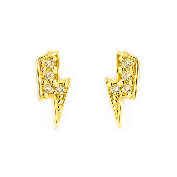 Orecchini ragazza donna Fulmine Zircone Oro Giallo 9K