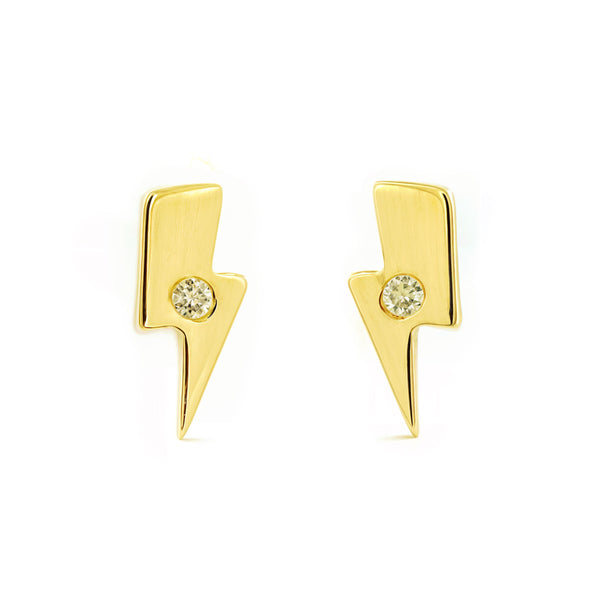 Damen & Kinder Blitz Zirkon Ohrringe Gelbgold 9K