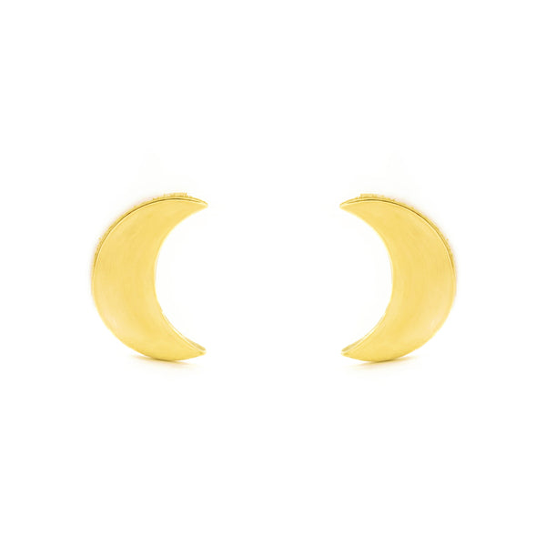 9ct Yellow Gold Moon Earrings shine