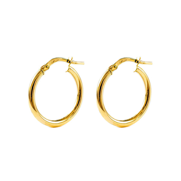 Orecchini Oro Giallo 18K Aros Rotondo Brillante 11 x 15 mm