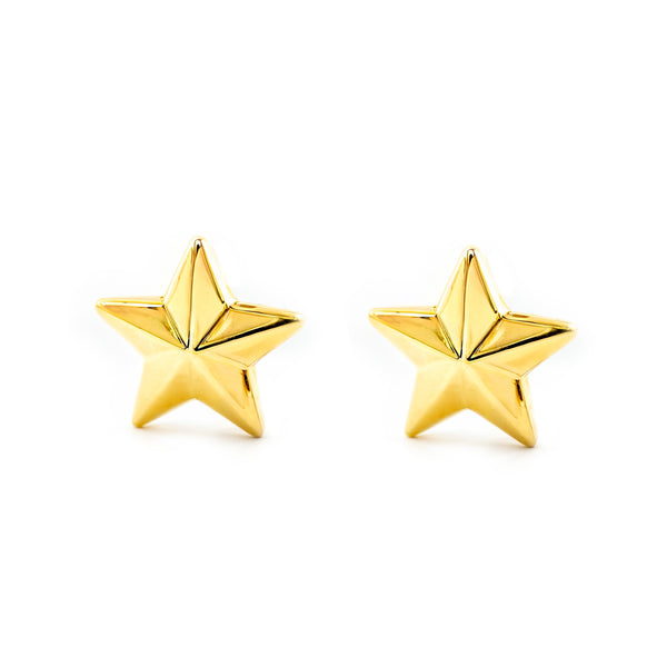Orecchini Donna e Ragazza Stella Luminosa Oro Giallo 9K