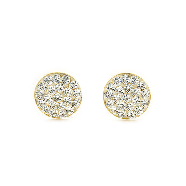 Orecchini donna ragazza Oro Giallo 9K Rotondo Zircone Brillante