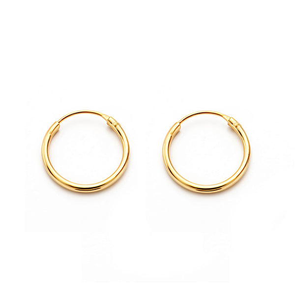 Orecchini Oro Giallo 9K Aro Rotondo Brillante 16 x 1,5 mm