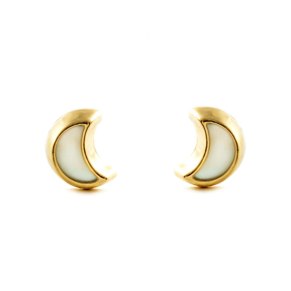 9ct Yellow Gold Mother of Pearl Moon Shine Earrings