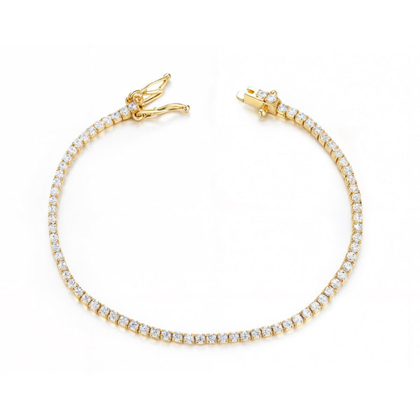 Bracciale Argento Dorato 925 Riviere Brillante 18 cm
