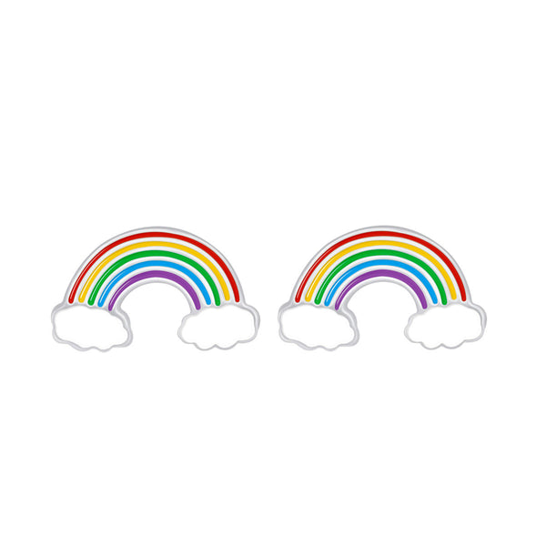 Orecchini Argento Sterling 925 Arcobaleno Multicolore Brillante
