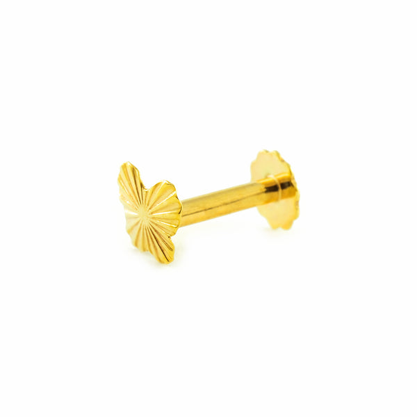 Piercing cartilagineo farfalla intagliata Oro Giallo 9K