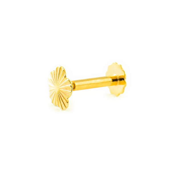 Piercing cartilagineo fiore intagliato Oro Giallo 9K