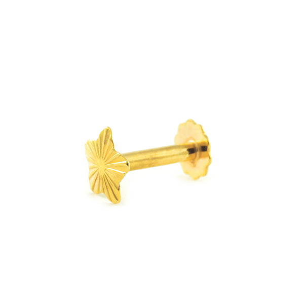 Piercing cartilagineo stella intagliata Oro Giallo 9K