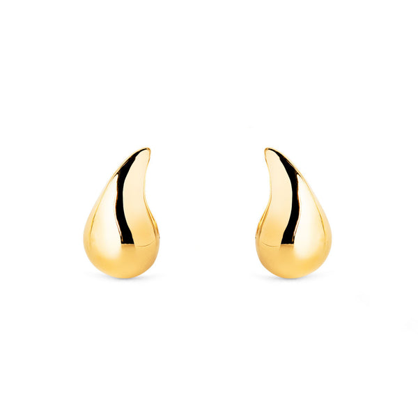 Orecchini Donna Ragazza Oro Giallo 9K Lisci Goccia Lucido