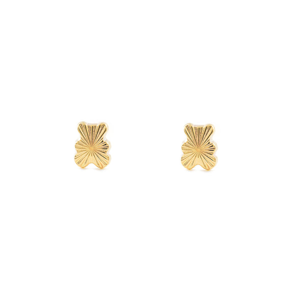 Pendientes Bebe-Niña Oro Amarillo 9K Oso Tallados