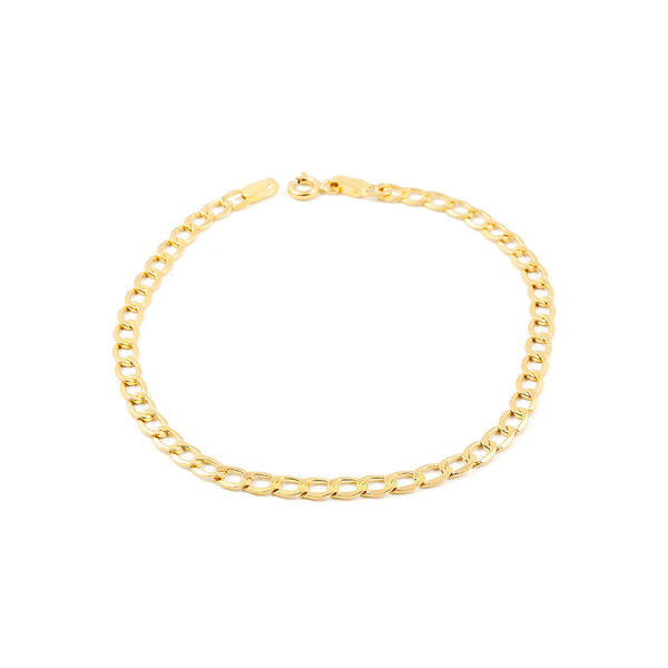 Bracciale Donna Oro Giallo 18K Brillante Barbato 20 cm