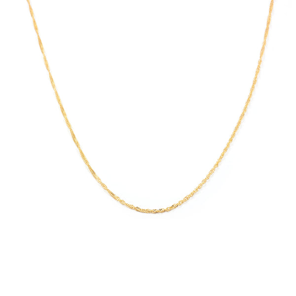 Catena Collana Singapore Oro Giallo 18K spessore 1.3 mm