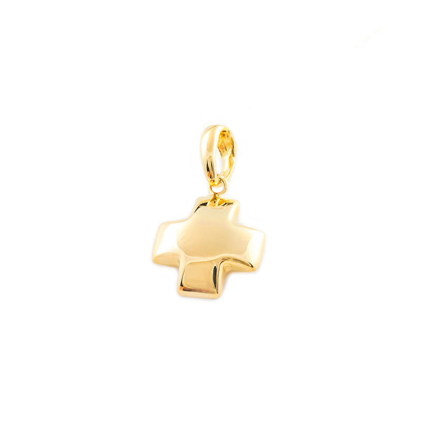 Croce religiosa pendente Quadrato 14x14 mm Oro Giallo 18K Brillante