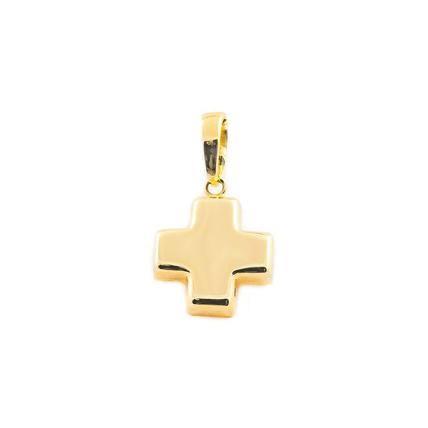 Croce religiosa pendente Quadrato 14x14 mm Oro Giallo 18K Brillante