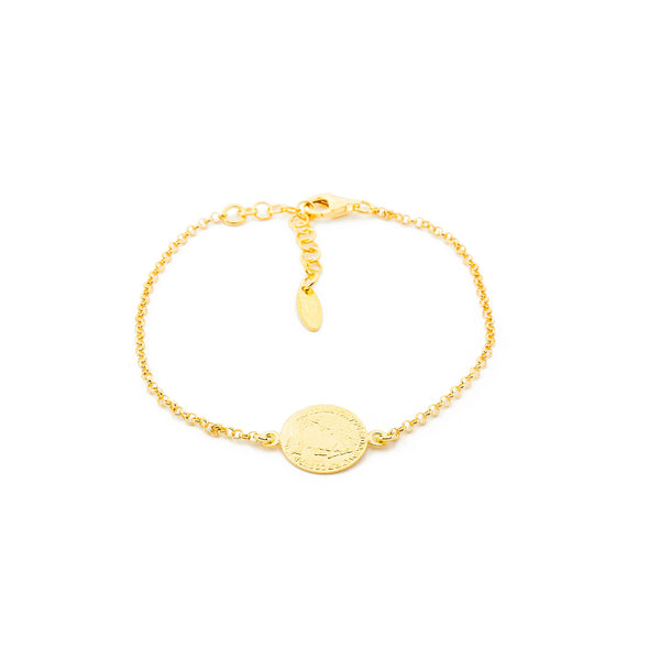 Bracciale donna Valuta Romana Argento Sterling 925 brillante dorato