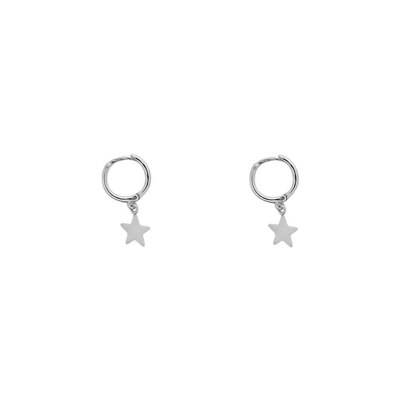Orecchini Stella Cerchi 21x7 mm Argento Sterling 925 brillante
