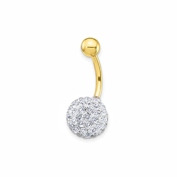 Piercing Ombelico Oro Giallo 18K Zirconia Brillante