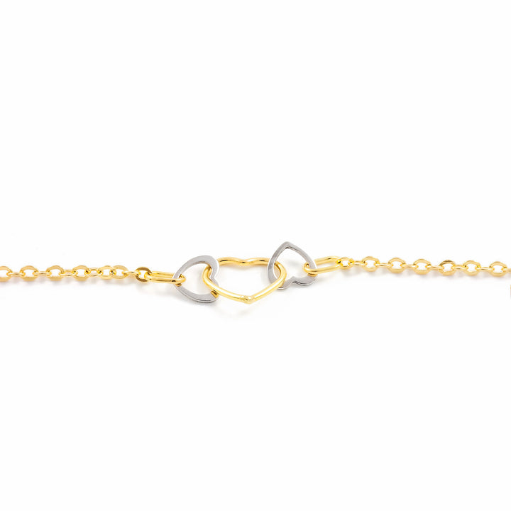 Pulsera bicolor niña o mujer corazones calados