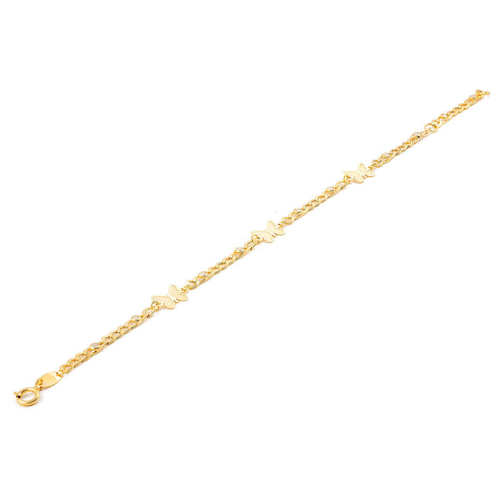 Pulsera Oro amarillo mariposas y circonitas (9kts)