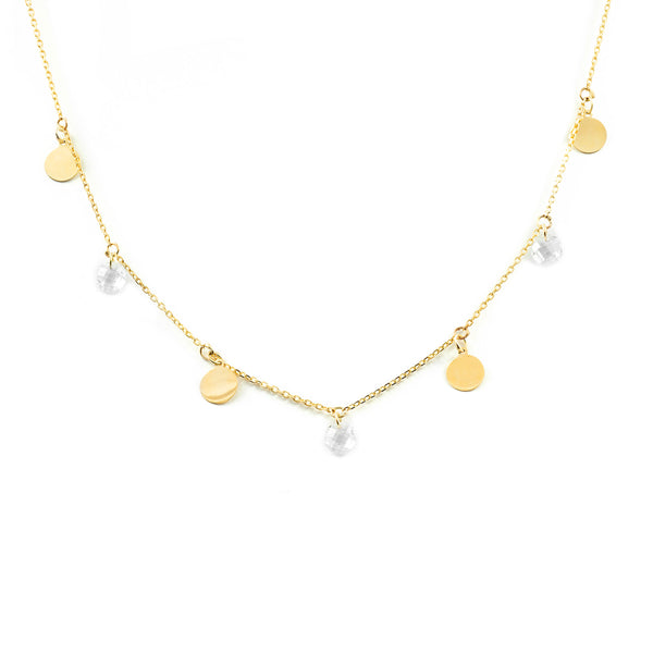 Collana Donna Cerchi Zircone Oro Giallo 9K Brillante