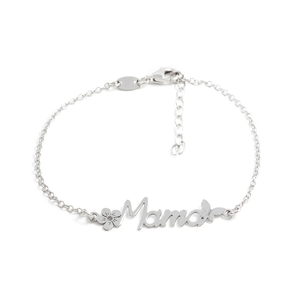 Bracciale donna Mama e Farfalla Zircone Argento Sterling 925 brillante