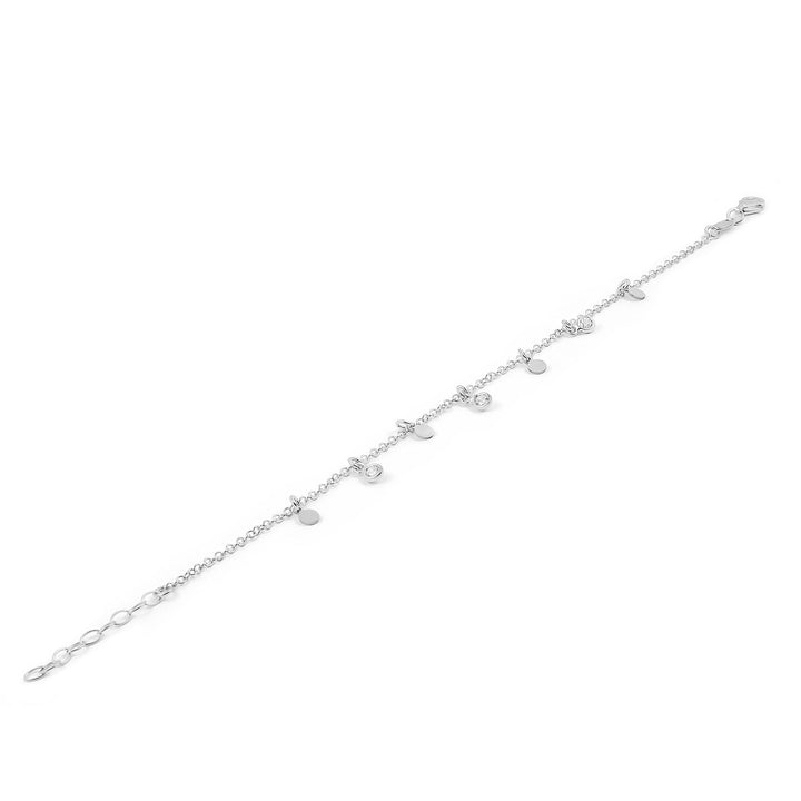 Pulsera Plata mini placas con circonitas