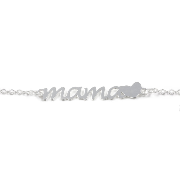 Pulsera de Plata Mama con corazon 