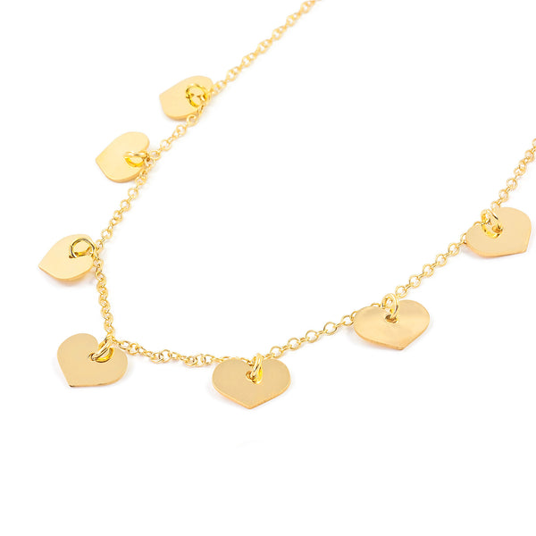 Collana Cuori Argento Sterling 925 dorato