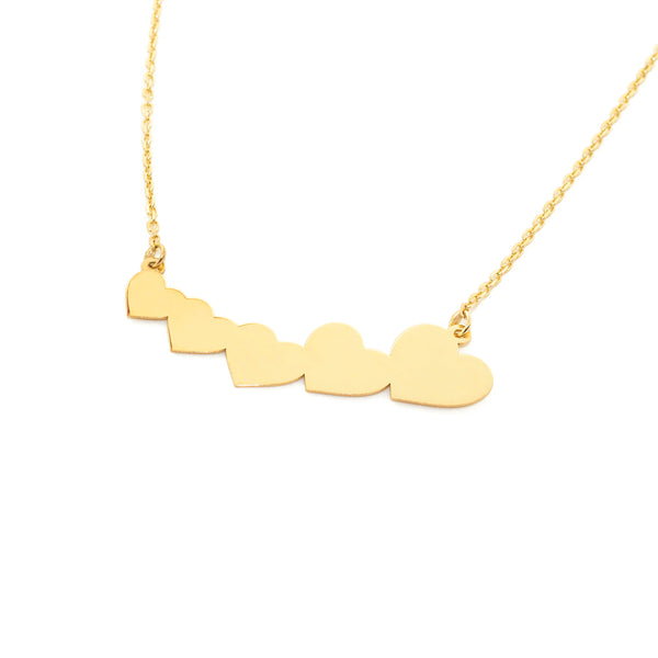 Collana Donna Cuori Oro Giallo 9K Brillante