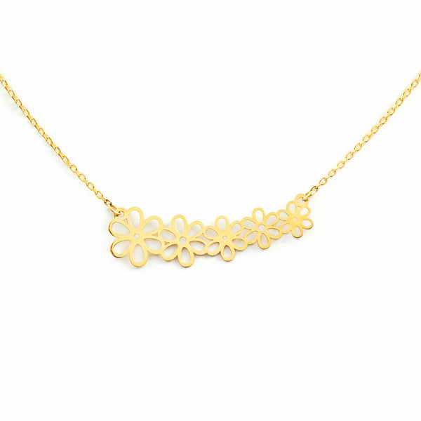 Collana Donna Fiori Oro Giallo 9K Brillante