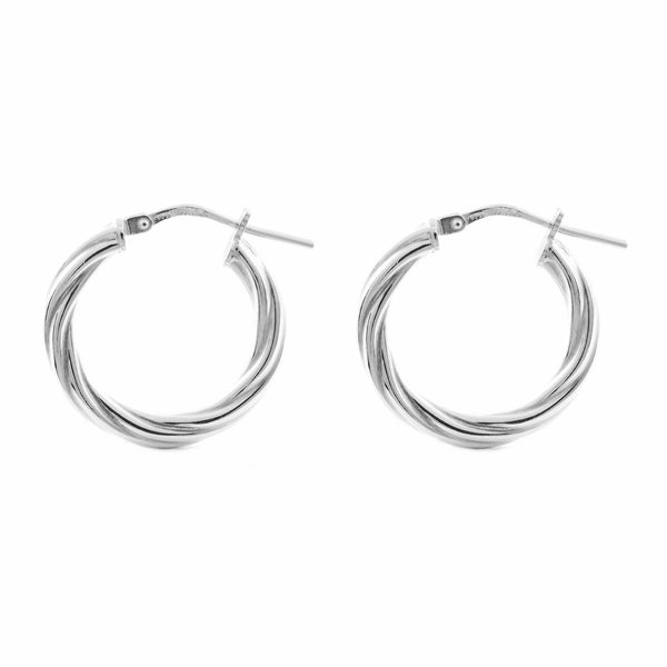 Ohrringe Verdrehter Hoop Creolen 21x3 mm 925 Sterling Silber Glanz