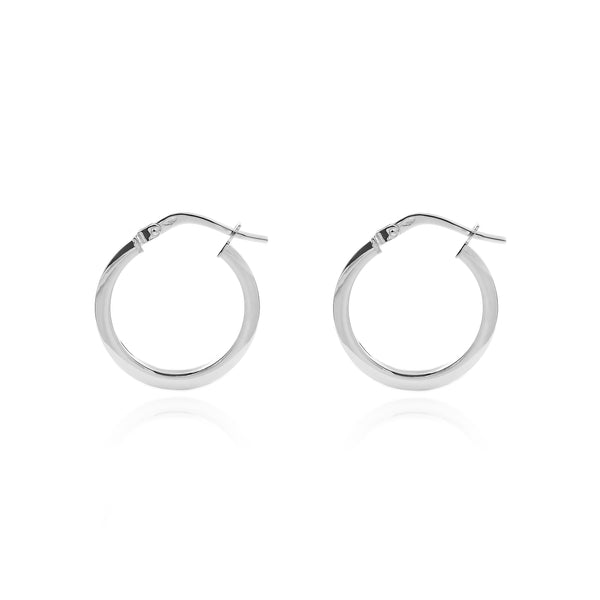 Orecchini Quadrati Cerchi 19x2 mm Argento Sterling 925 brillante