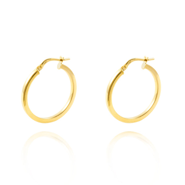 Orecchini Quadrati Cerchi 24x2 mm Argento Sterling 925 brillante