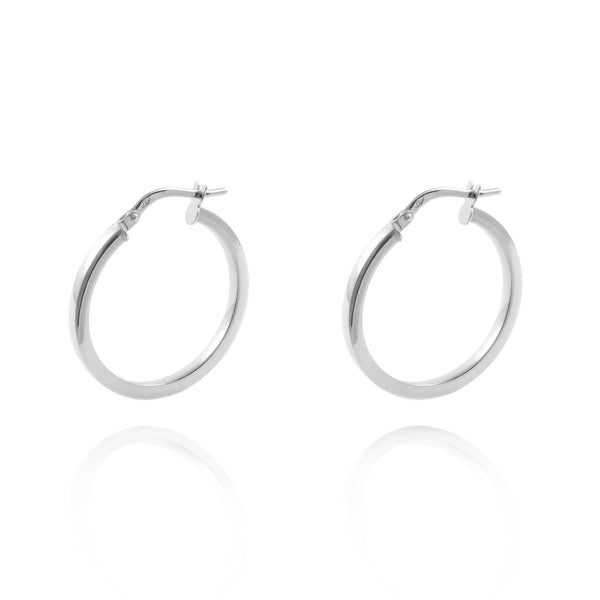 Orecchini Quadrati Cerchi 24x2 mm Argento Sterling 925 brillante