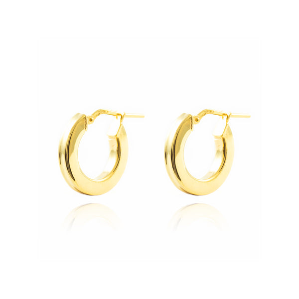 Orecchini Quadrati Cerchi 16x3 mm Argento Sterling 925 brillante