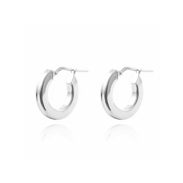 Orecchini Quadrati Cerchi 16x3 mm Argento Sterling 925 brillante