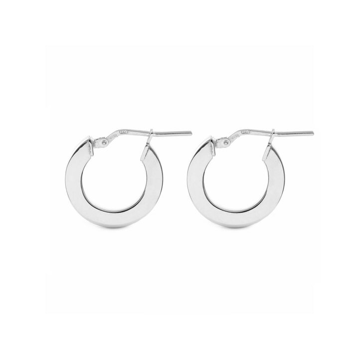 Pendientes Plata Aros cuadrados Lisos 16x3 mm
