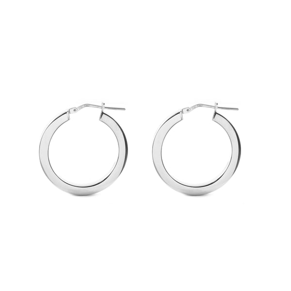 Orecchini Quadrati Cerchi 21x3 mm Argento Sterling 925 brillante
