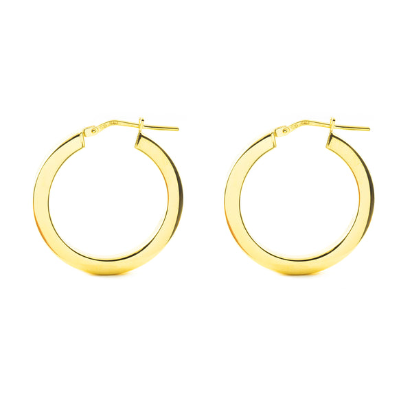 Orecchini Quadrati Cerchi 26x3 mm Argento Sterling 925 brillante